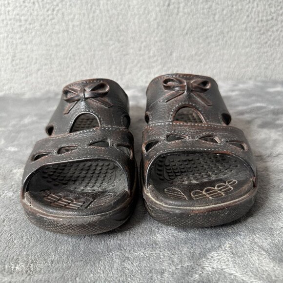 Vintage Pali Hawaii Jandals Sandals Women’s XL 9-10 Brown‎ Made in Taiwan Boho - Picture 2 of 12